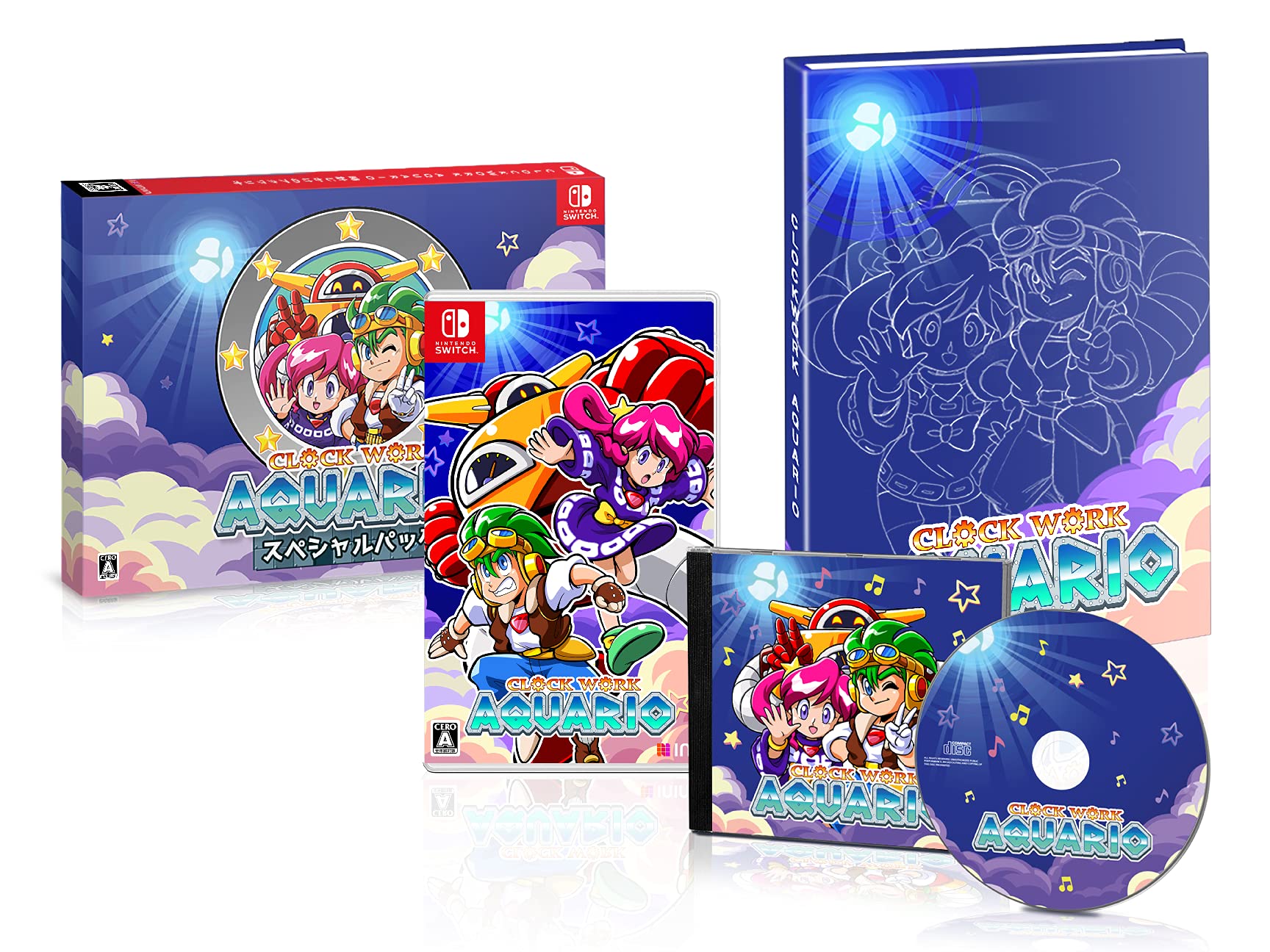 Clockwork Aquario Special Edition for Nintendo Switch - Includes Game, Art Book, Soundtrack & Collector's Box - Perfect for Retro Gaming Fans & Collectors