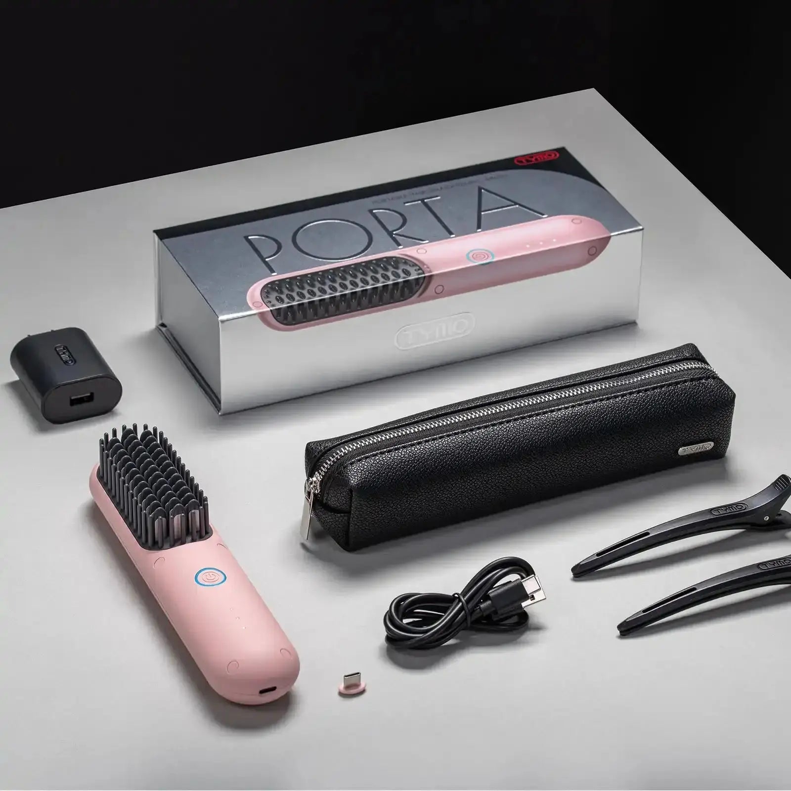 Tymo Portable Pink Hair Straightener - Compact Travel Flat Iron for Smooth & Shiny Hair at Home or On The Go