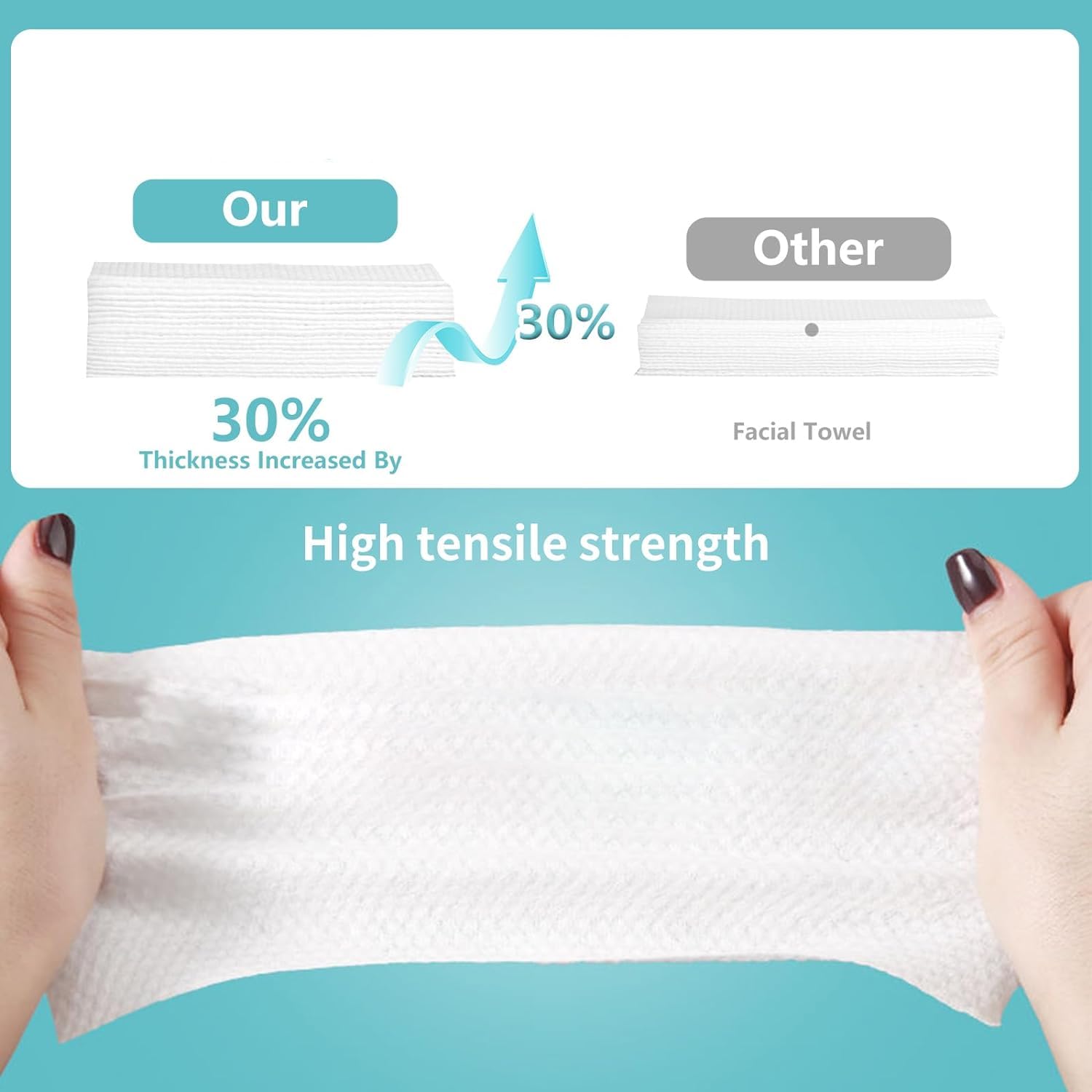 PRIME PICK Disposable Face Towels 50 Count - Soft Cotton Facial Wipes for Skin Care, Makeup Remover & Cleansing | Gentle & Hypoallergenic for Daily Use, Travel & Gym