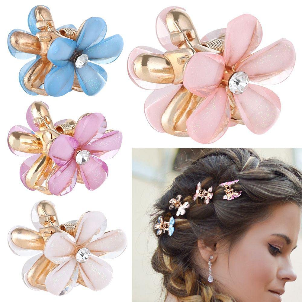 ANNACREATIONS 4-Piece Korean Style Pearl Hair Clips Set - Elegant Metal Barrettes with Plastic Pearls for Women & Girls (Multicolor) | Perfect for Weddings, Parties, and Daily Hair Styling