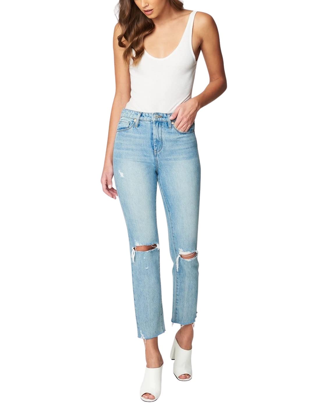 BLANKNYC Women's Luxury Cropped Jeans - High Waist Stylish Denim Pants for Casual Wear | Madison Crop Jeans for Everyday Outfits & Street Style Fashion