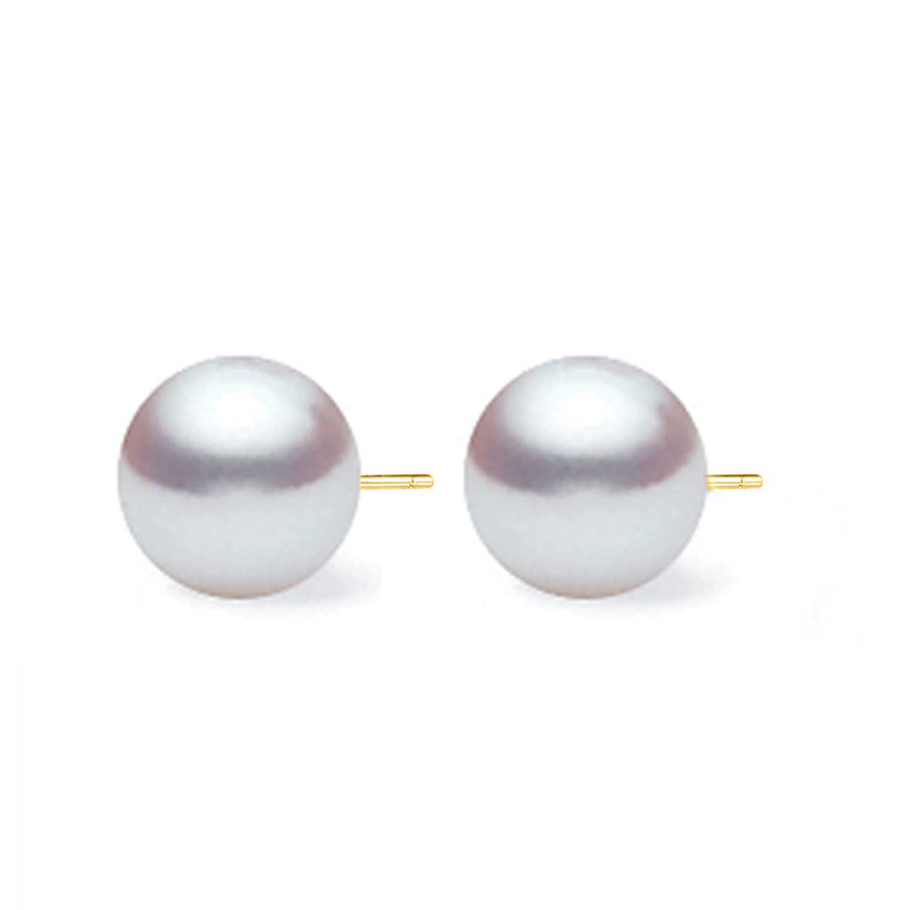 18K Gold Madama Blue Akoya Pearl Stud Earrings - AAA Grade Cultured Pearls, Hypoallergenic Jewelry for Women | Perfect for Weddings, Anniversaries & Special Occasions