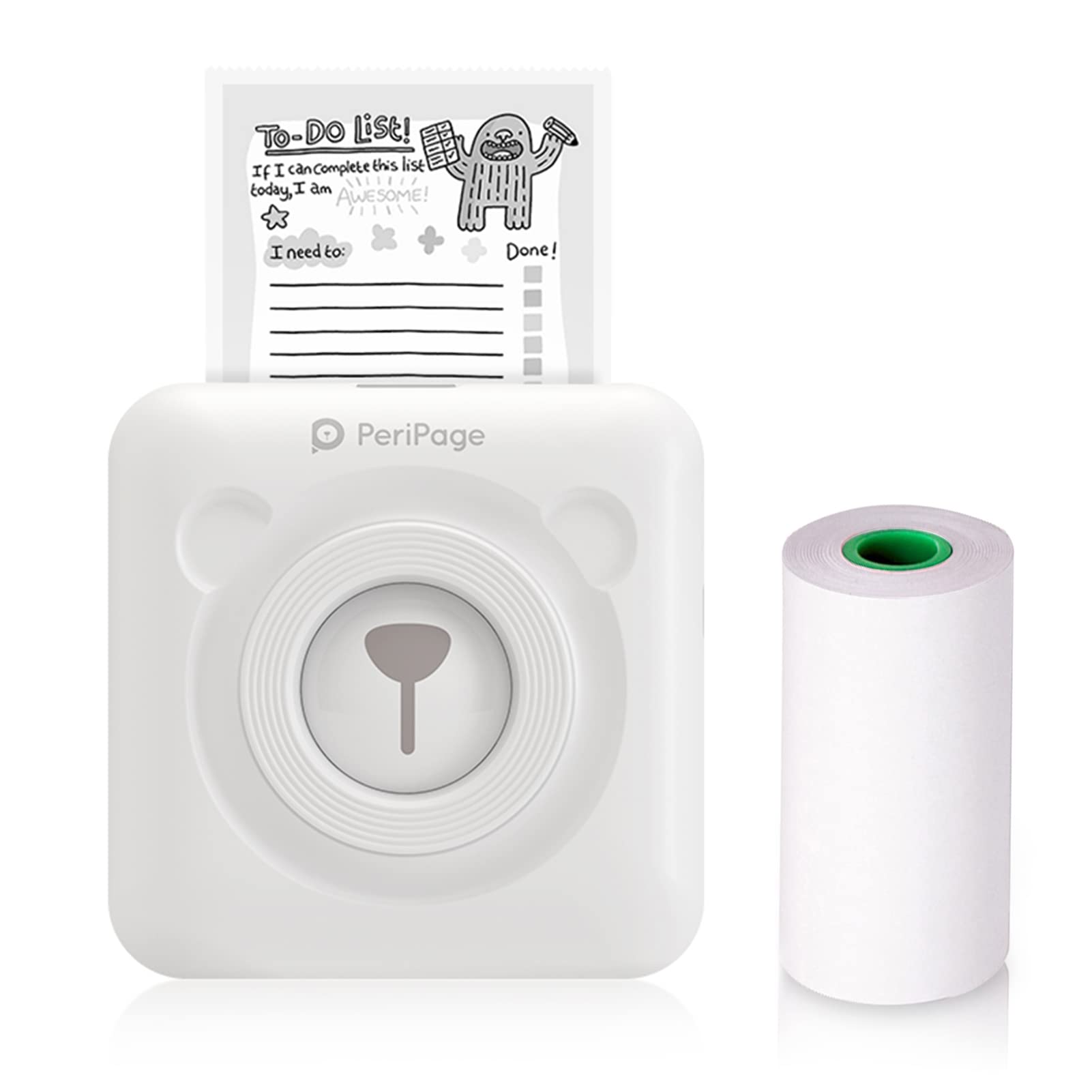 PeriPage Mini Pocket All-in-One Wireless Thermal Printer - Bluetooth Photo, Label, Memo & Receipt Printer with AR Function, USB Cable - Compatible with Android, iOS, Windows for Home, Office & Small Business Use