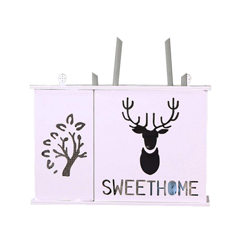 Wireless WiFi Router Storage Box - Wall Mounted Shelf for Router & Socket Organizer, No Drill Hanging Decoration - Perfect for Home & Office Network Setup