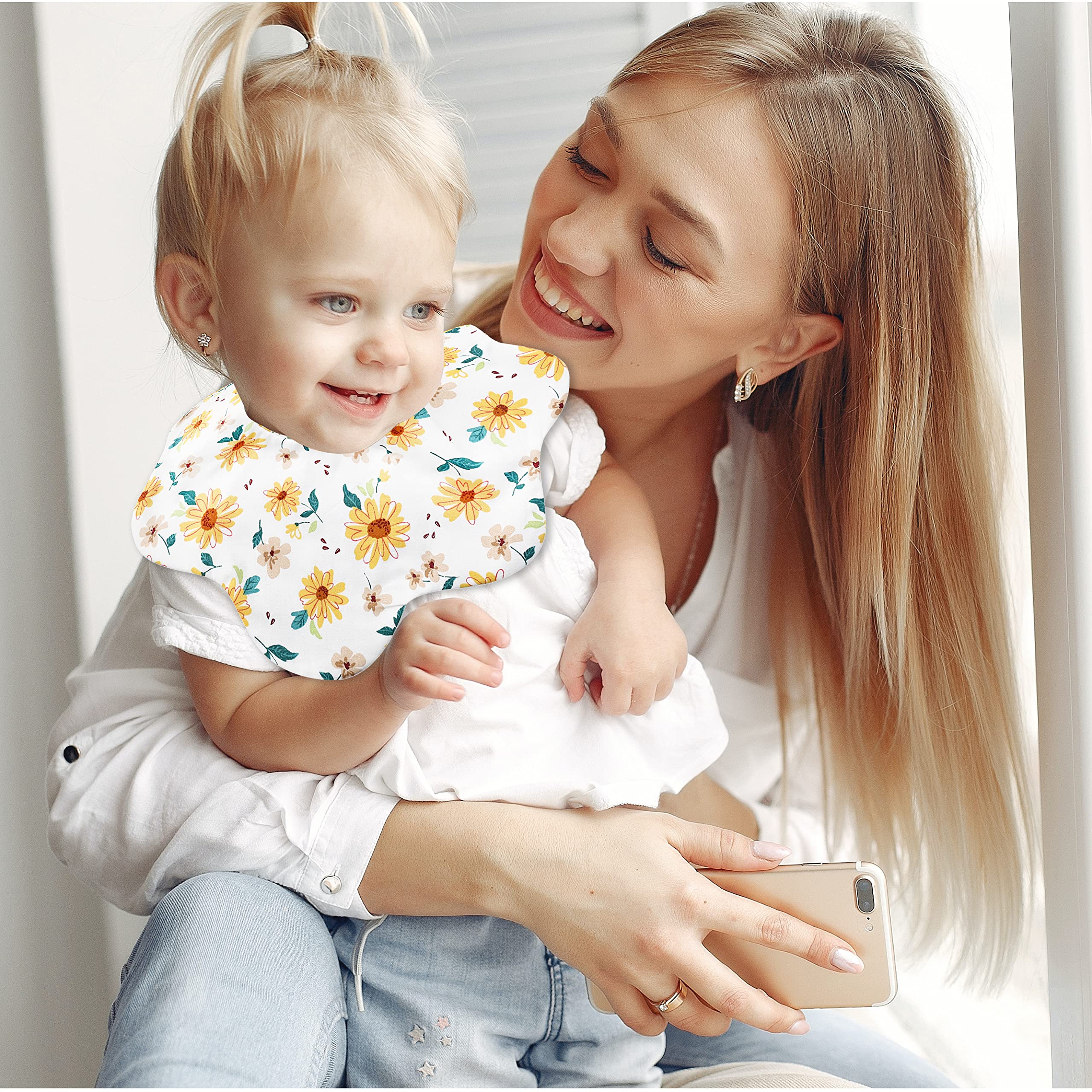 Baby Bandana Drooling Bibs Set - 100% Soft Muslin Cotton Teething Bibs for Newborns, Boys & Girls - Unisex Toddler Bibs for Drool Control & Messy Meals - Perfect for Daycare, Feeding Time & Teething Relief