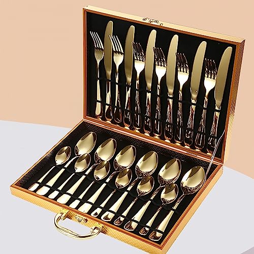 Gold Cutlery Set With Gold Box