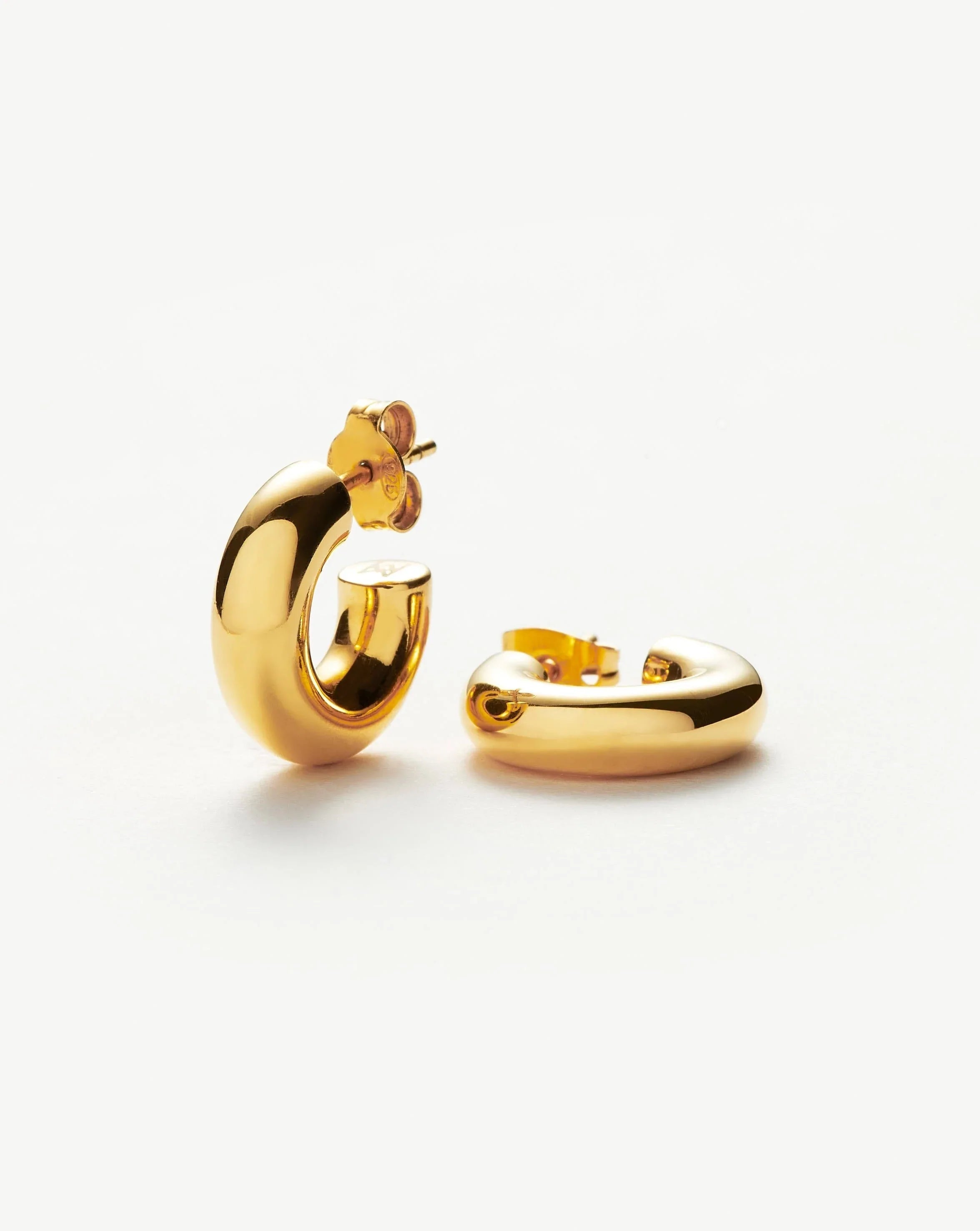 Chubby Tunnel Mini Hoop Earrings - 18K Gold Plated Dainty Earrings for Women | Perfect for Everyday Wear, Parties & Gifts