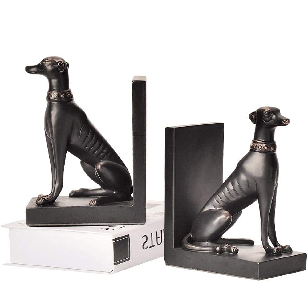 Resin Dog Puppy Bookends - Vintage Style Sculptures for Home Decor, Desk, Table & Shelf Storage - Perfect for Dog Lovers & Book Organizers