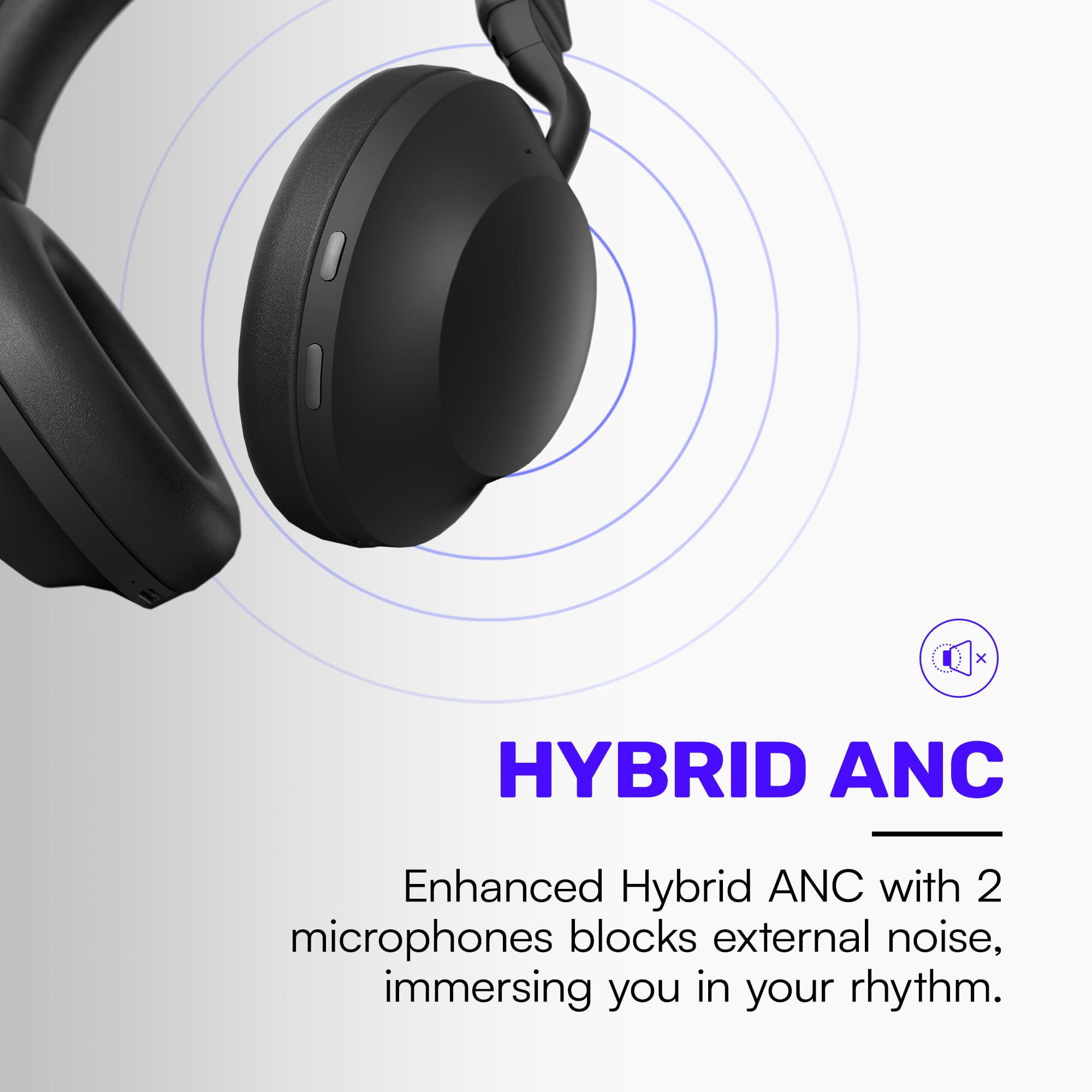 Raycon Everyday Headphones Pro - Wireless Bluetooth Headphones with 60-Hour Battery Life, 6-Mic Clear Call, Active Noise Cancelling & Awareness Mode, Multipoint Connectivity (Storm Blue) - Perfect for Workouts, Commuting & Office Use