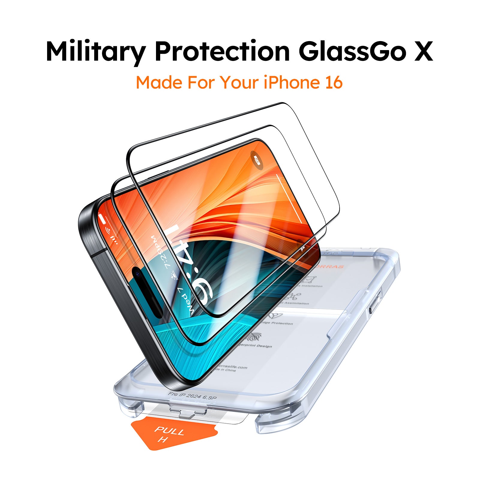 Tempered Glass Screen Protector for iPhone 16 - HD Clear, Anti-Scratch, Bubble-Free, 9H Hardness - Perfect for Work, Gaming & Daily Protection