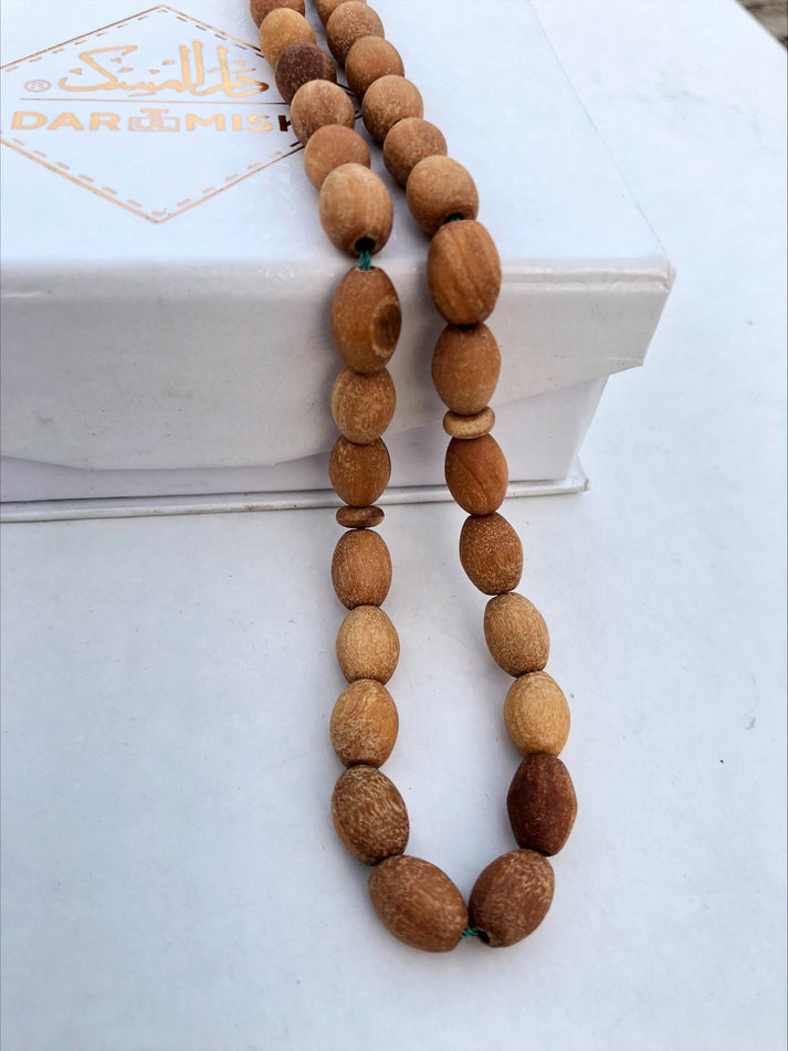 Original Sandalwood Tasbih Prayer Beads - 10mm Beads, 33 Count - Islamic Dhikr & Meditation - Perfect for Prayer, Stress Relief & Spiritual Practice