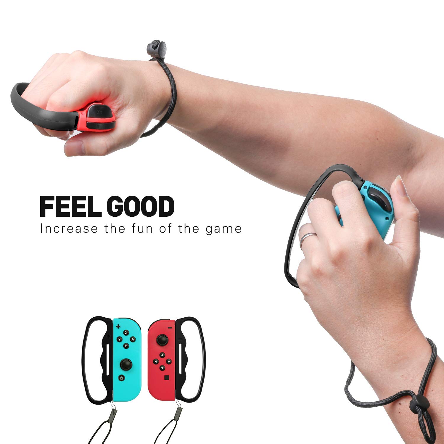 Nintendo Switch Boxing Grips - 2 Pack Black Game Controller Accessories for Switch Sports & Boxing Games - Perfect for Fitness Training & Family Game Night