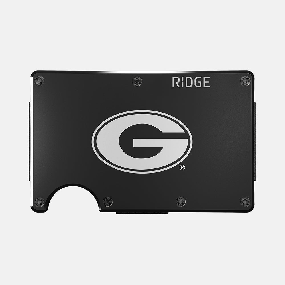 Ridge Wallet for Men - Slim RFID Blocking Minimalist Front Pocket Wallet - Georgia Bulldogs Team Design - Perfect for Everyday Carry, Travel, and Gifts