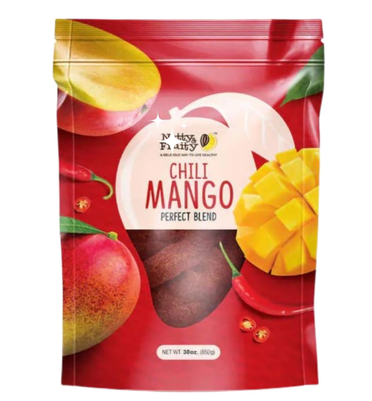 Spicy Dried Mango Slices - Hot Chili Mango Snack, 30oz Resealable Bag | Gluten-Free, Non-GMO, No Artificial Colors | Rich in Vitamin C | Perfect for Office Snacks, Road Trips & Healthy On-The-Go Treats