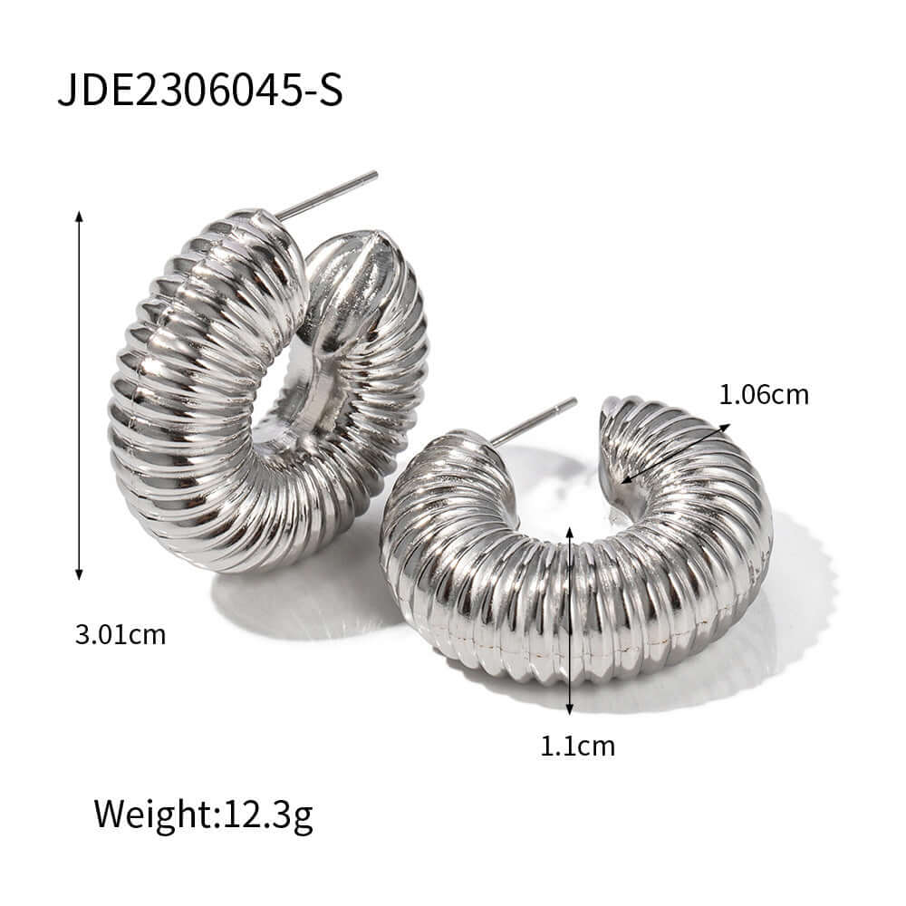 Spiral C Fat Hoop Earrings - Non Pierced Ear Climber Ear Cuff for Women | JDE2138 | Perfect for Parties, Weddings & Everyday Fashion Accessories