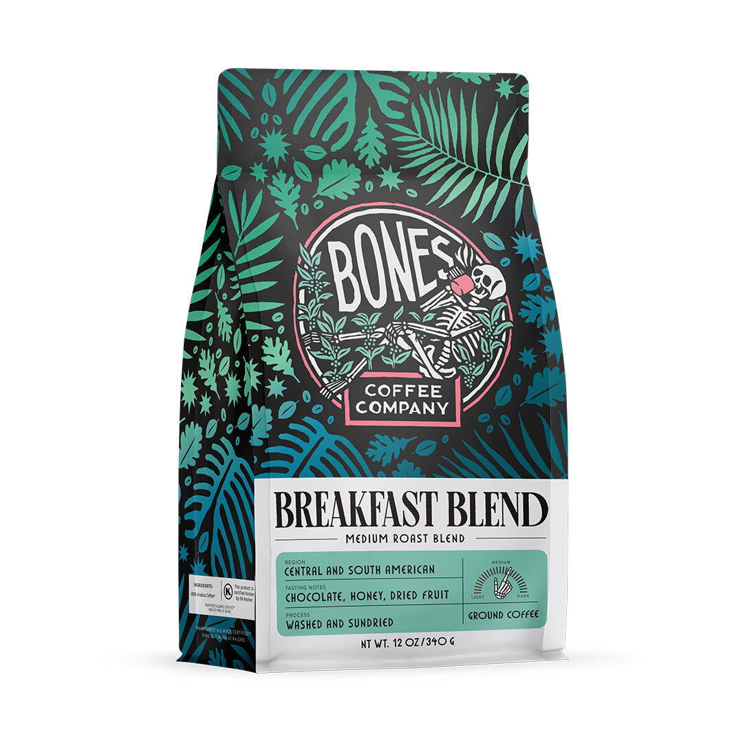 Premium Breakfast Blend Coffee | 12oz Whole Bean or Ground | Perfect for Morning Brew & Office Use