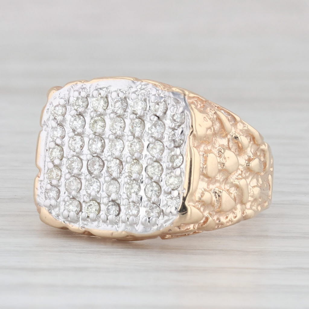 0.40ctw Diamond 14k Yellow Gold Nugget Ring Size 7.25 - Elegant Jewelry for Women, Perfect Gift for Anniversary, Birthday & Special Occasions