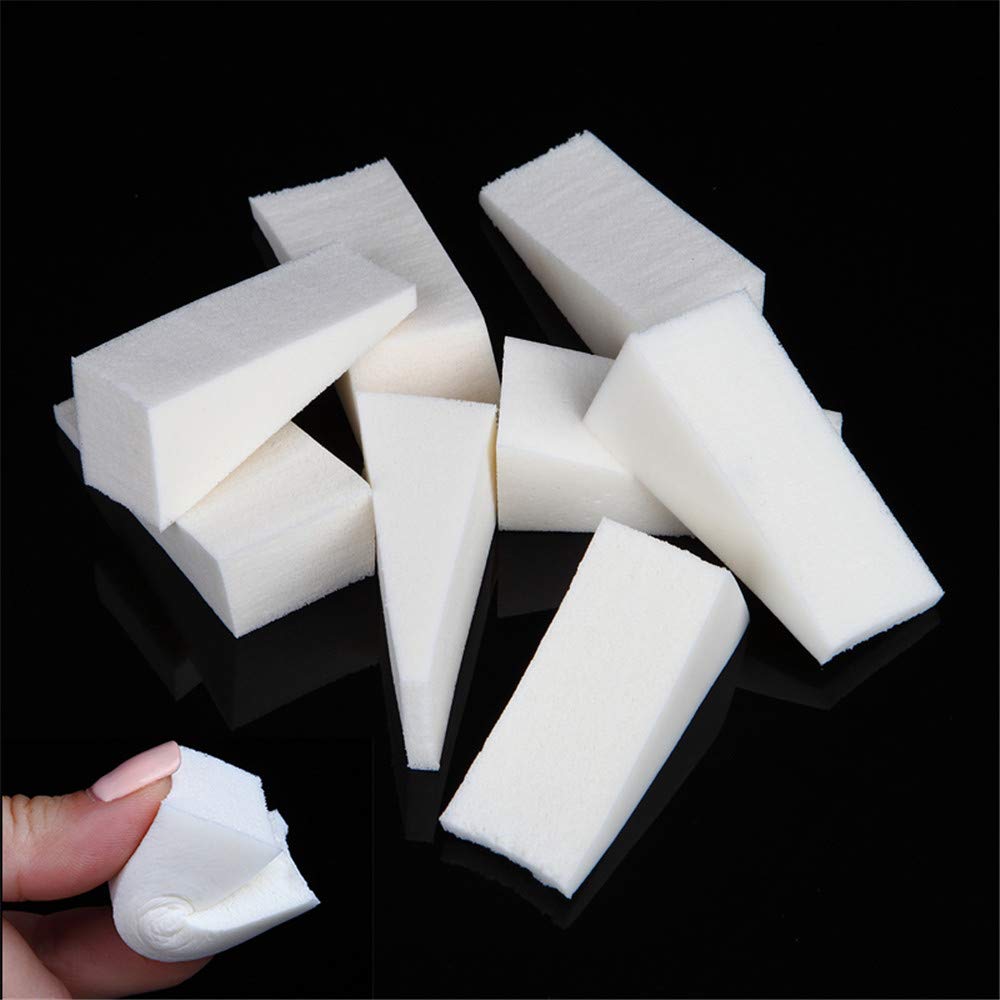 40 Pieces White Triangle Makeup Wedges - Soft Cosmetic Sponges for Foundation & Blending | Perfect for Flawless Makeup Application & Travel Beauty Kit
