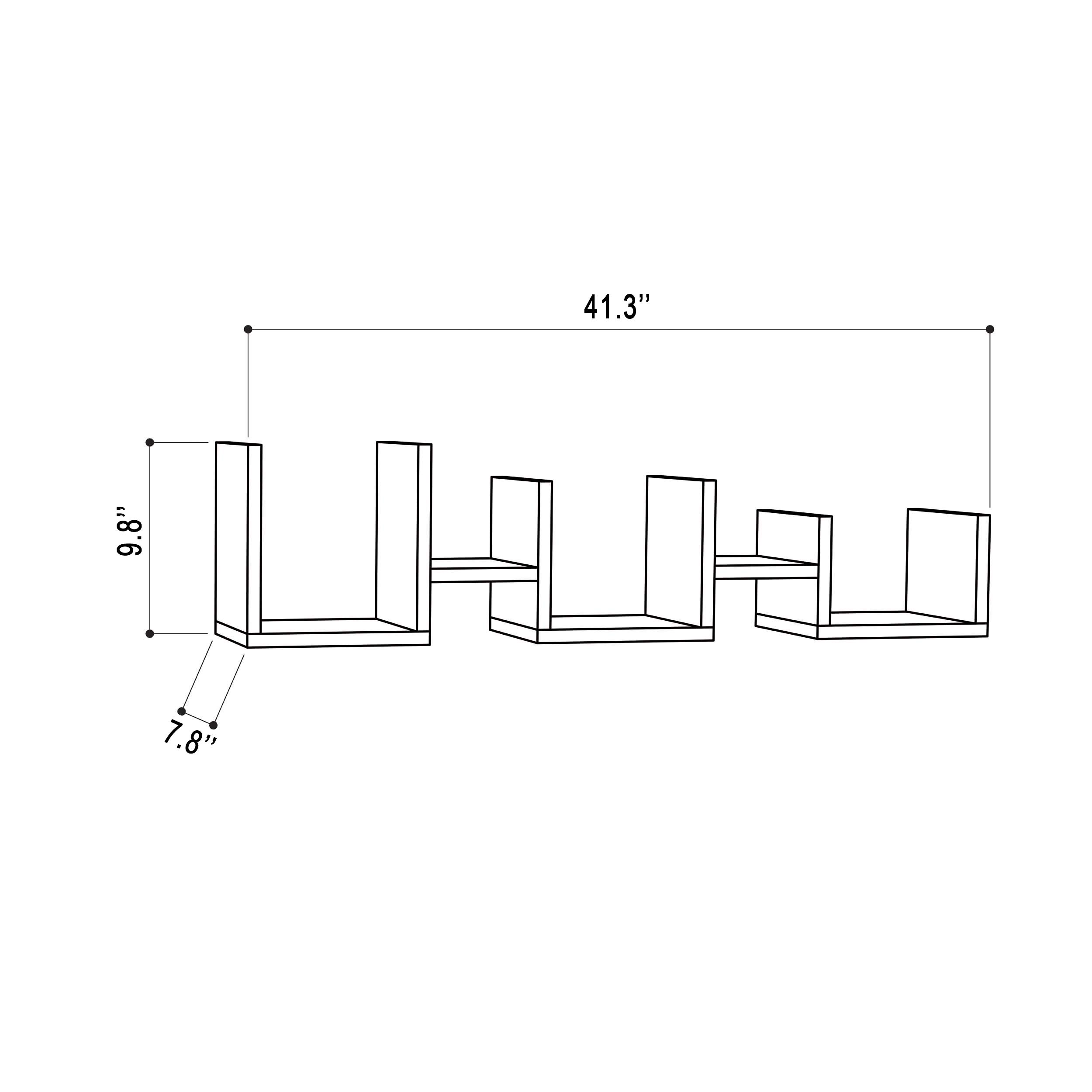Modern Mocha Wall Shelf 10.63x41.34