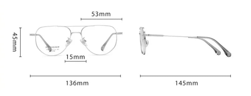 Brightzone Women's Full Rim Square Double Bridge Titanium Eyeglasses Frame 62019 - Lightweight & Durable Glasses for Work, Reading & Fashion
