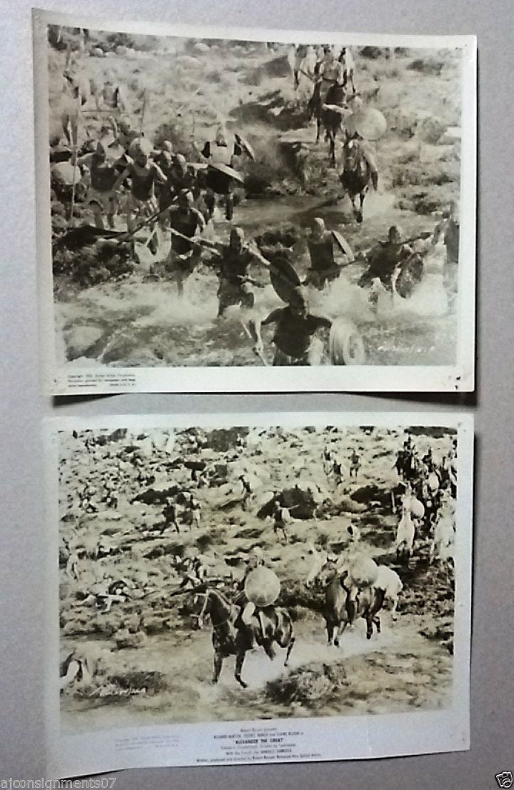 Original Richard Burton Alexander The Great Movie Stills Set of 10 - 1950s Vintage Film Photography Collectibles for Home Decor, Movie Memorabilia Display & Classic Cinema Enthusiasts
