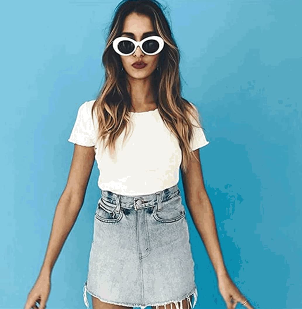 Trendy Wrap Around Oval Sunglasses for Women & Men - UV Protection Fashion Shades for Outdoor Activities, Driving, and Beach Vacations