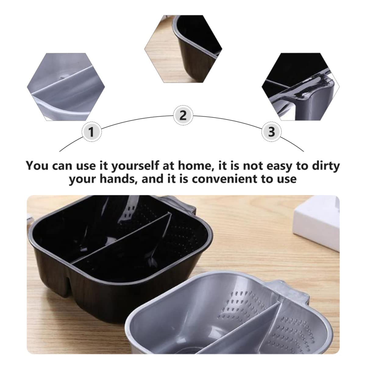 LALAFINA 1 Piece Professional Double Hair Mixing Bowl for Salon Hair Dyeing - Durable Hair Coloring Container with Easy Clean Feature - Perfect for At-Home & Salon Hair Coloring Treatments