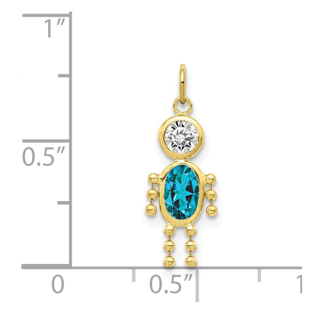 10K Yellow Gold January Birthstone Charm for Girls - Perfect for Necklaces, Bracelets & Jewelry Gifts