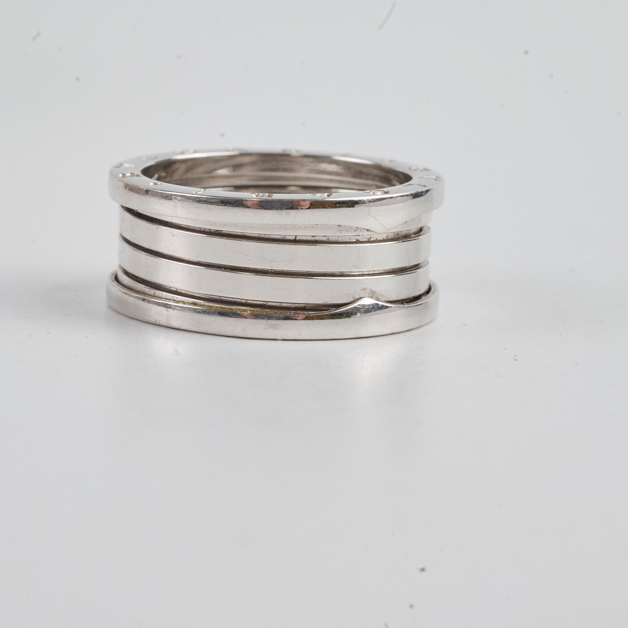 Bulgari B.Zero1 18K White Gold 4-Band Ring - Size 65 | Luxury Italian Jewelry for Women, Perfect for Weddings, Anniversaries & Special Occasions