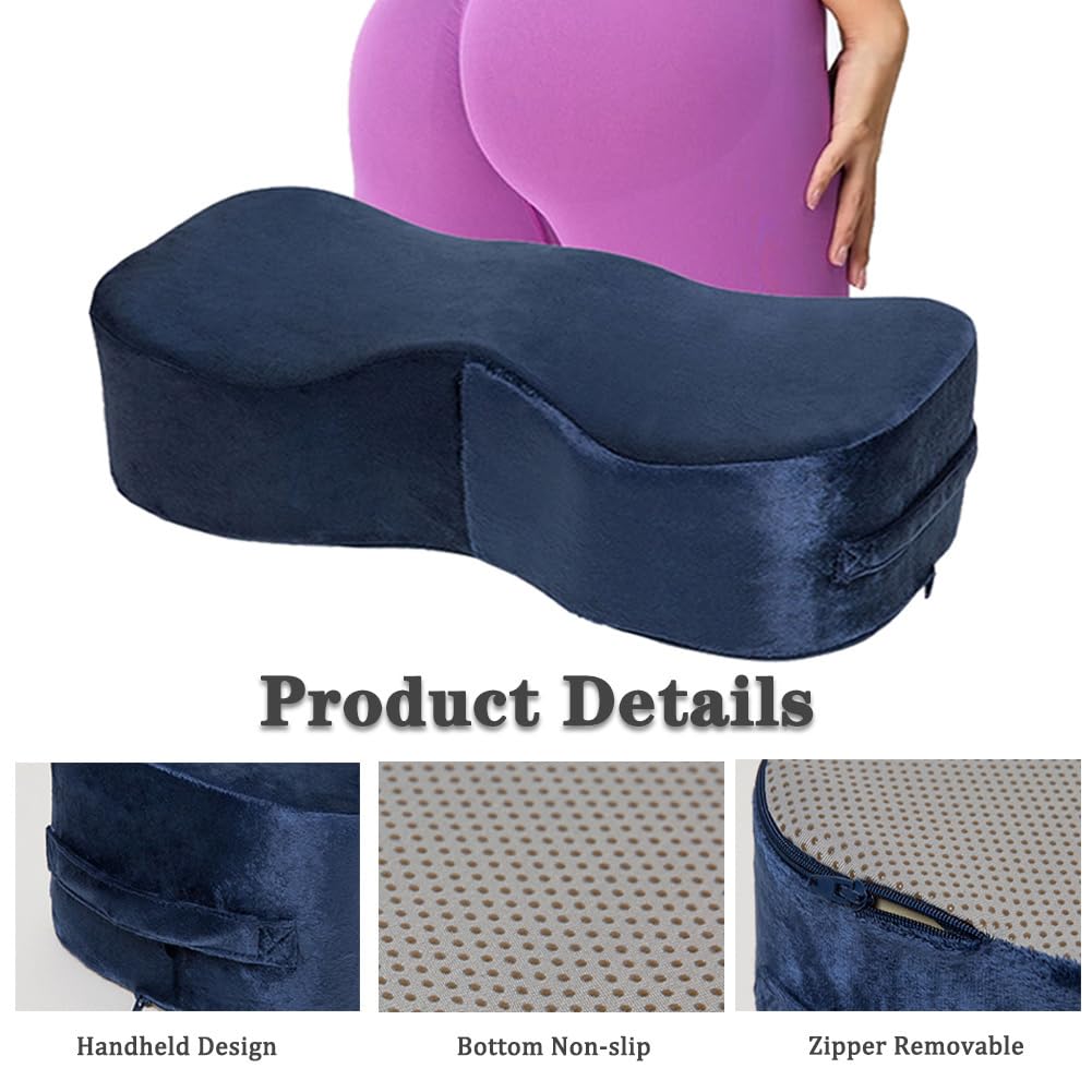 Post-Surgery BBL Pillow for Brazilian Butt Lift Recovery - Memory Foam Seat Cushion for Sitting & Driving - Comfortable Booty Pillow for Aftercare (Navy Blue) | Perfect for Post-Op Healing, Car Rides & Office Chairs