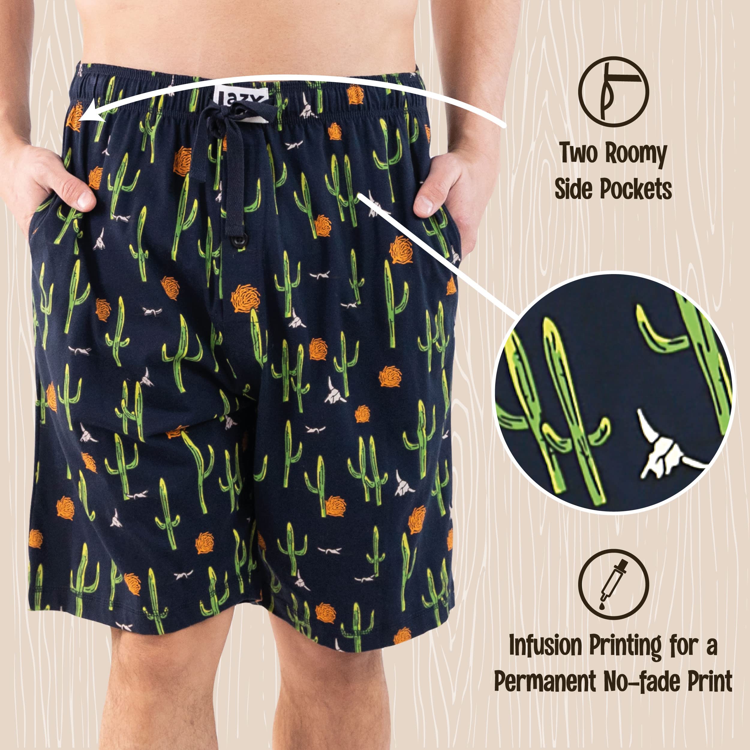 Lazy One Men's Pajama Shorts - Soft & Comfortable Sleepwear Pants for Lounge & Nightwear | Perfect for Summer, Vacation & Relaxing at Home