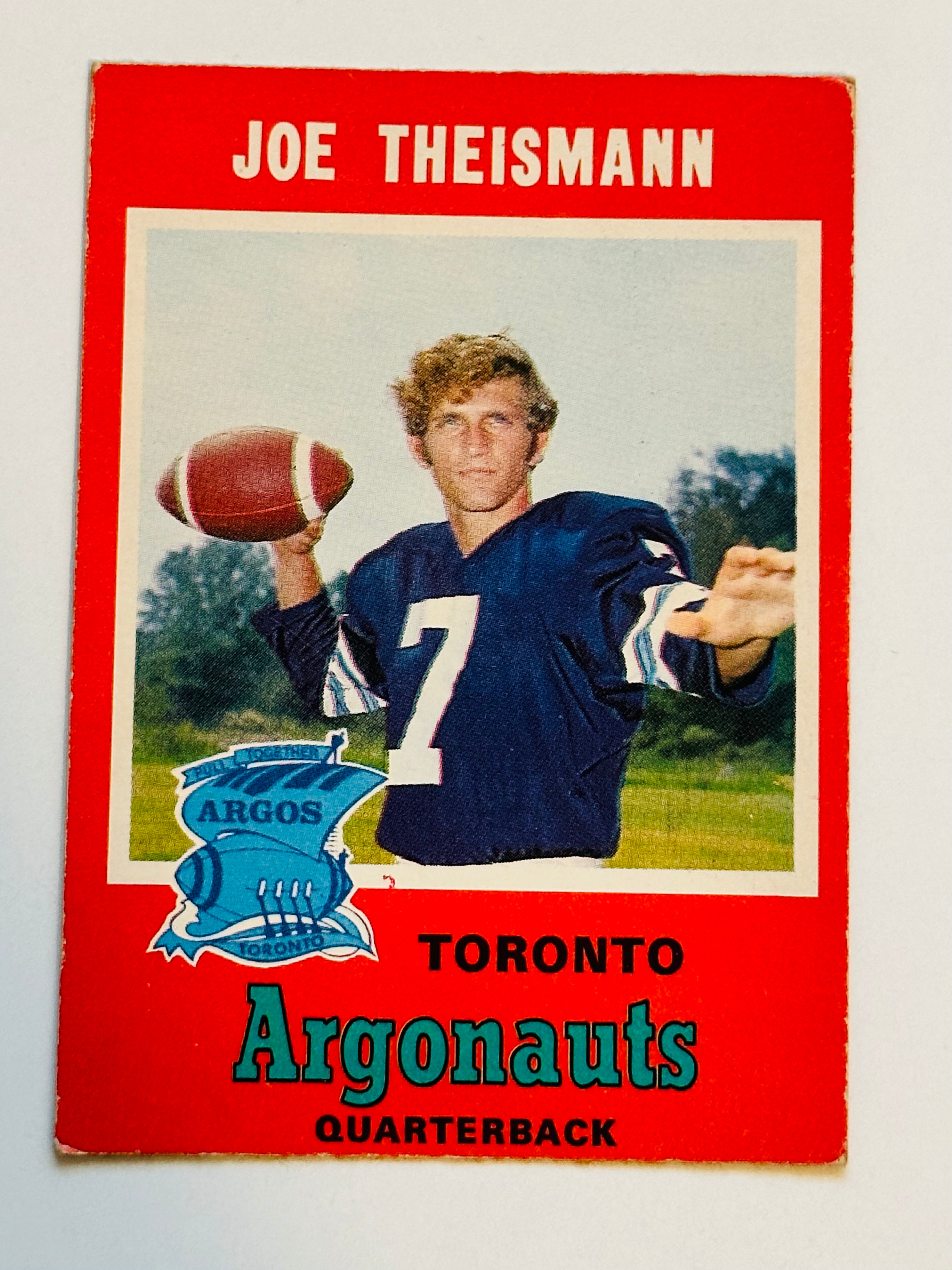 1971 Joe Theismann CFL Rare Rookie Football Card - Authentic Vintage Sports Memorabilia for Collectors & Fans | Perfect for Display, Investment & Sports Enthusiasts