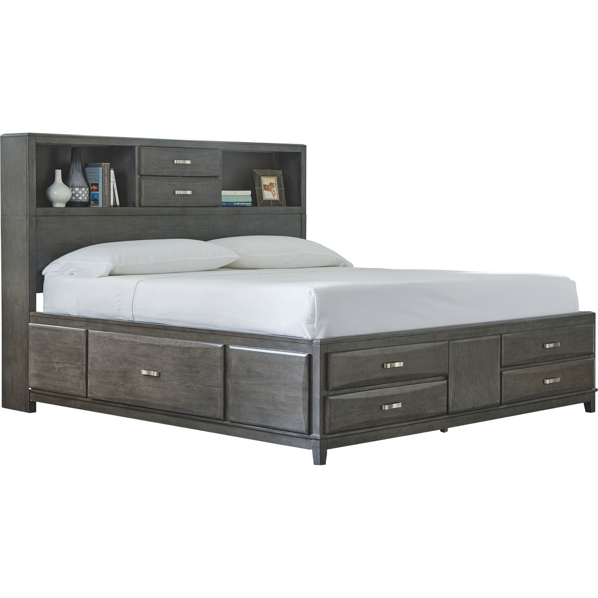 Caitbrook 5-Piece Queen Size Bedroom Set with Storage - Modern Gray Bed Frame, Nightstand & Dresser | Perfect for Small Spaces & Master Bedrooms