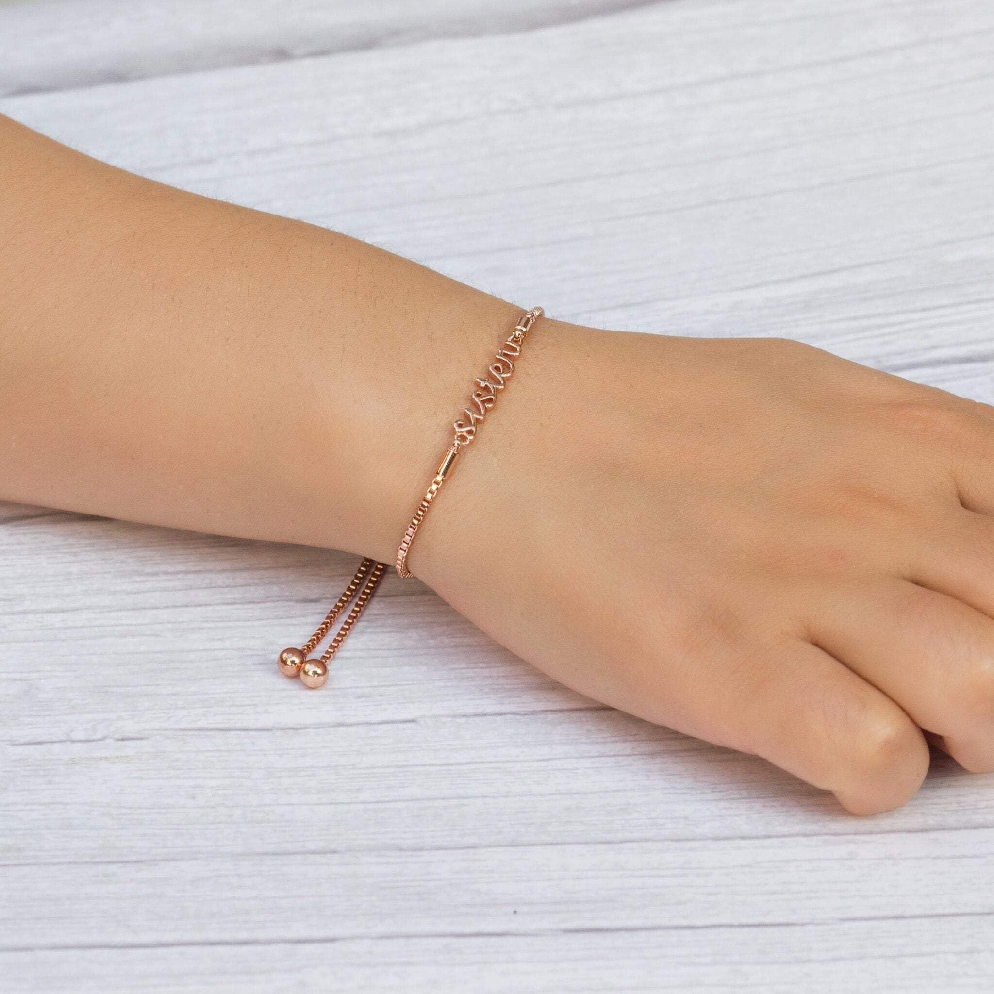 Rose Gold Plated Sister Bracelet with Zircondia® Crystals - Perfect Gift for Sisters