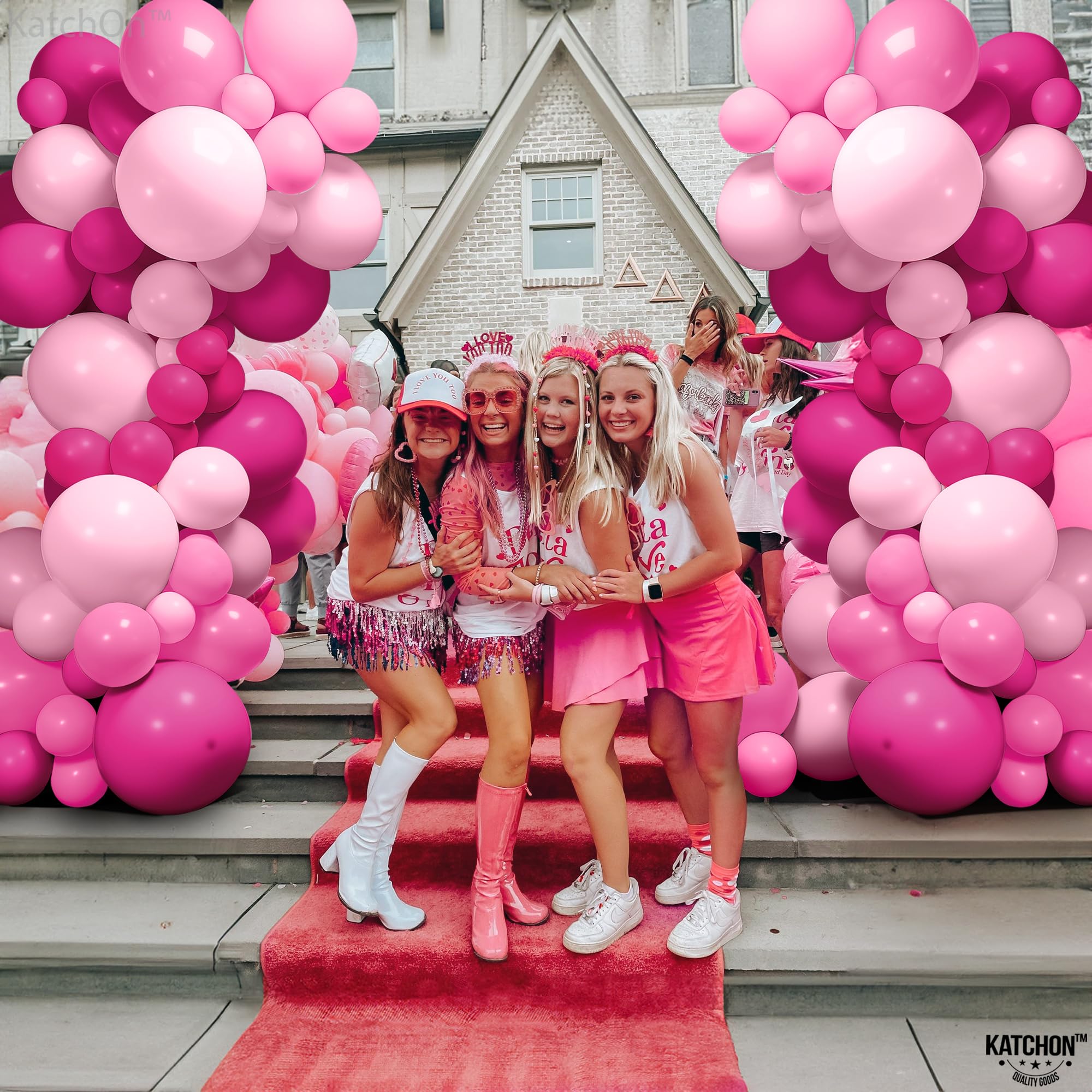 KatchOn Pink Balloons Arch Kit - 141 Pack for Birthday, Valentine's Day & Galentine's Party Decorations | Perfect for Baby Showers, Bridal Showers & Pink Themed Events