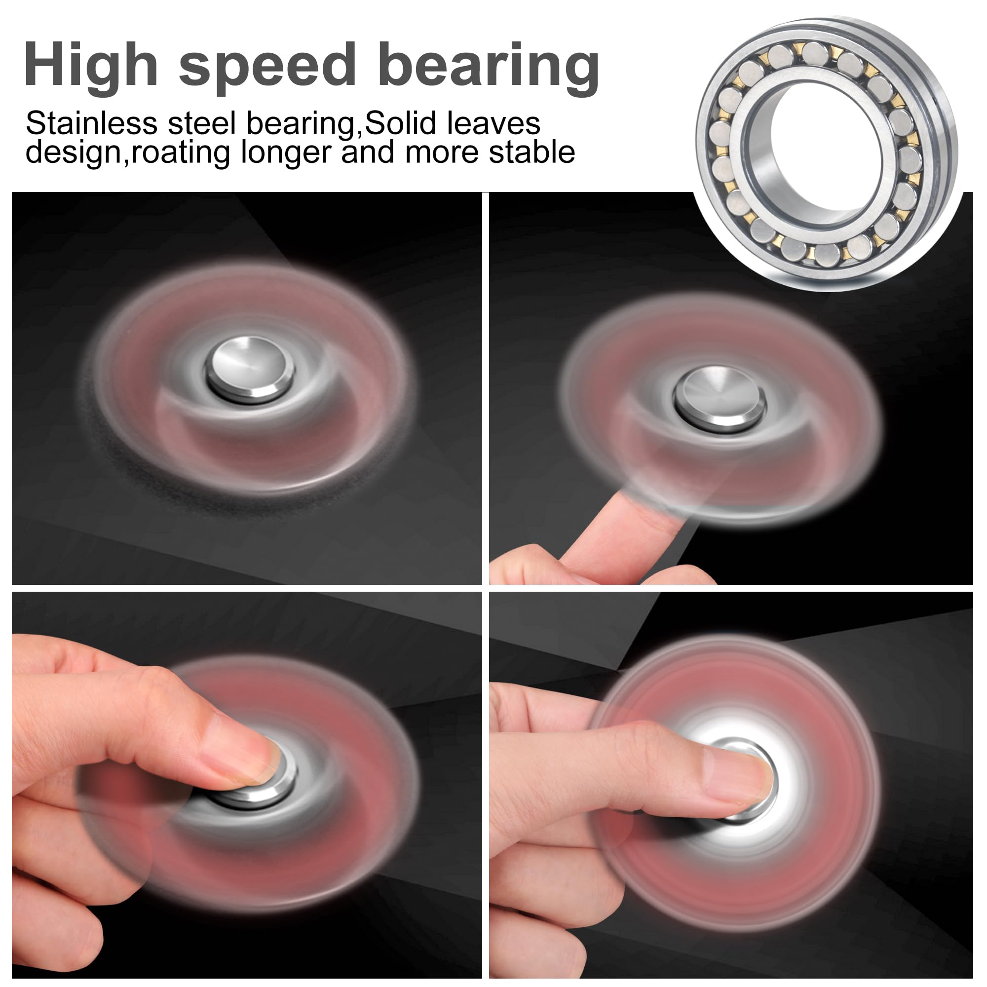 ATESSON Premium Metal Fidget Spinner Toy - High-Speed Durable Bearing for Stress Relief, ADHD & Anxiety Focus - Fun EDC Hand Spinner for Kids & Adults - Perfect for Office, School & Travel Use