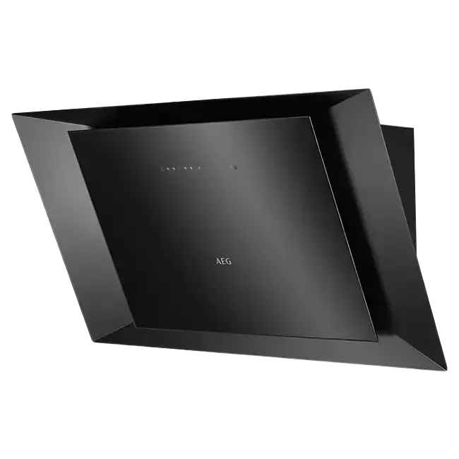 AEG 90cm Inclined Rangehood in Matte Black - Powerful Kitchen Exhaust Hood for Smoke and Odor Removal - Perfect for Modern Home Cooking and Open-Plan Kitchens