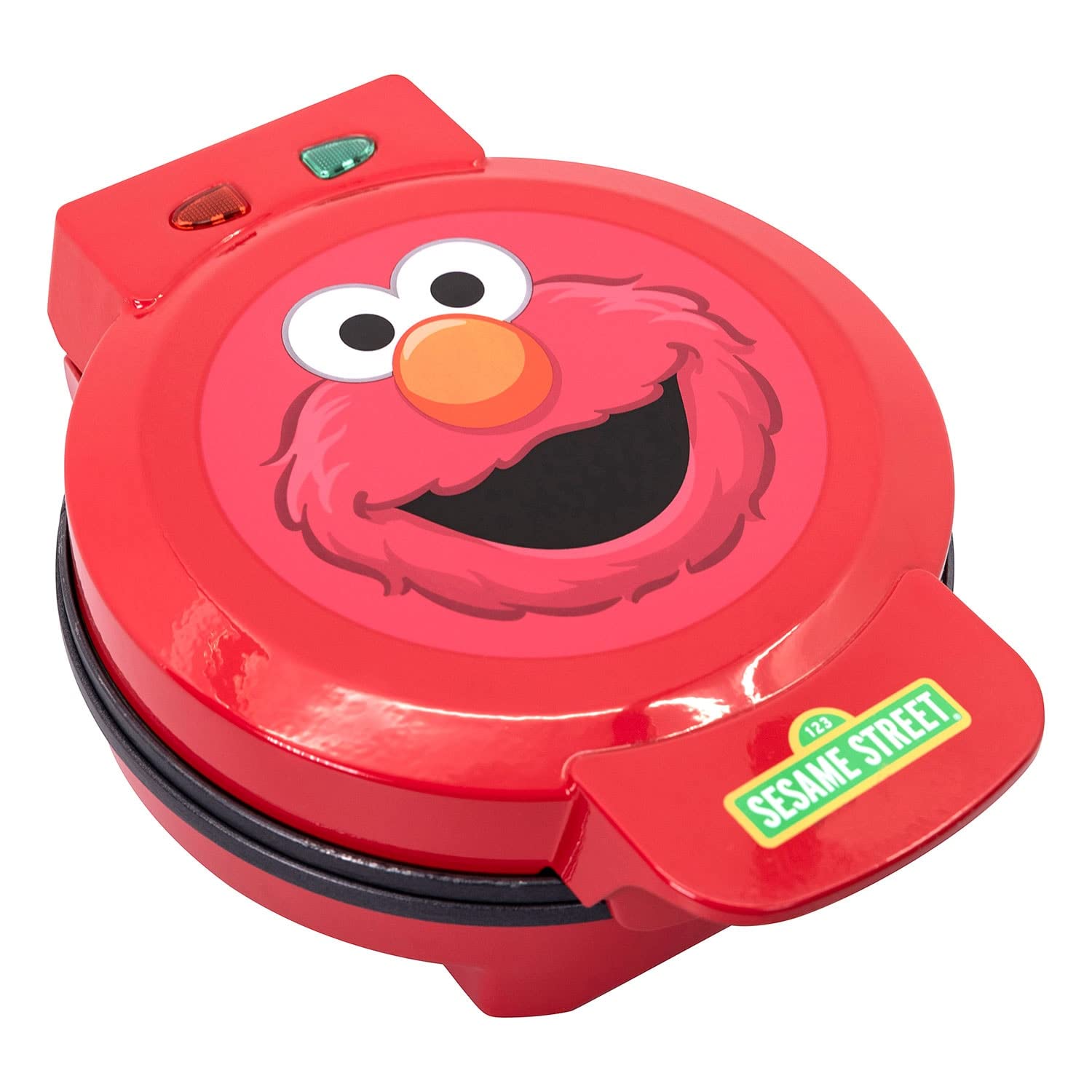 Uncanny Brands Elmo Waffle Maker - Officially Licensed Sesame Street Electric Waffle Iron with Elmo Face Design, 7-Inch Round Non-Stick Waffle Maker for Kids Breakfast - Perfect for Birthday Parties, Family Breakfast & Sesame Street Fans