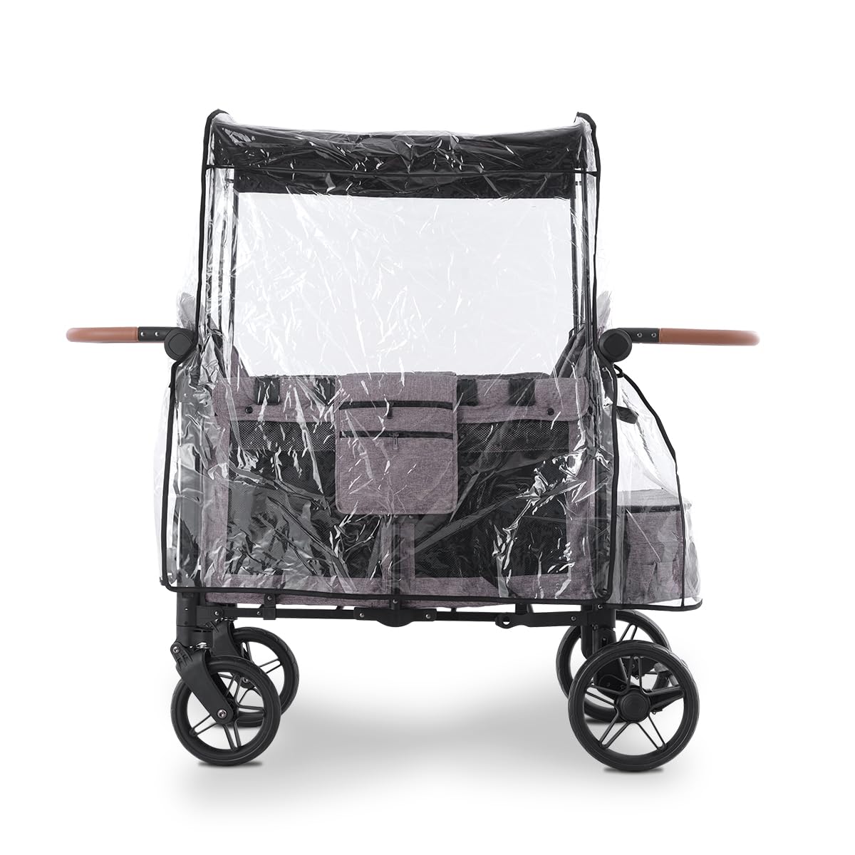 SeedFuture Stroller Wagon Rain Cover for W4 Original - Lightweight Transparent Quad Stroller Rain Cover Compatible with Wonderfold W4 | Waterproof & Windproof Protection | Perfect for Outdoor Walks, Beach Trips, and Park Adventures