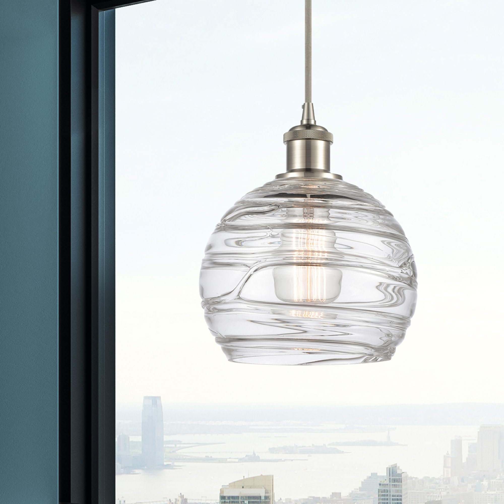 Innovations Lighting Athens Water Glass Mini Pendant Light - 1-Light Industrial Style Hanging Fixture (10