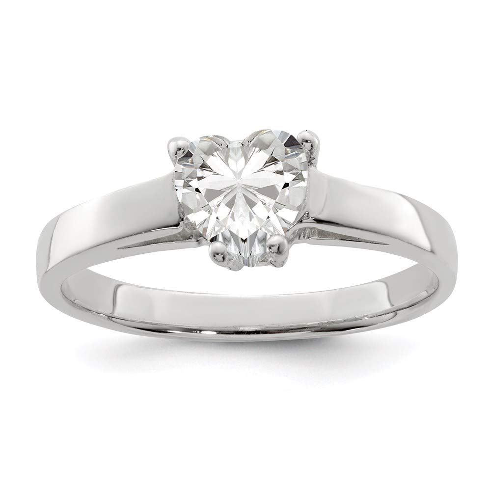 925 Sterling Silver Solitaire Heart Cubic Zirconia Ring for Women - Elegant Fine Jewelry Gift for Her - Perfect for Valentine's Day, Anniversary, Birthday & Special Occasions