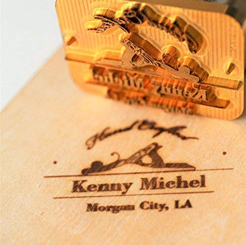 Custom Logo Wood Branding Iron Stamp - Personalized Leather & BBQ Branding Tool with Ergonomic Handle - Antler Design (2x2) for Woodworking, Leather Craft & Meat Branding
