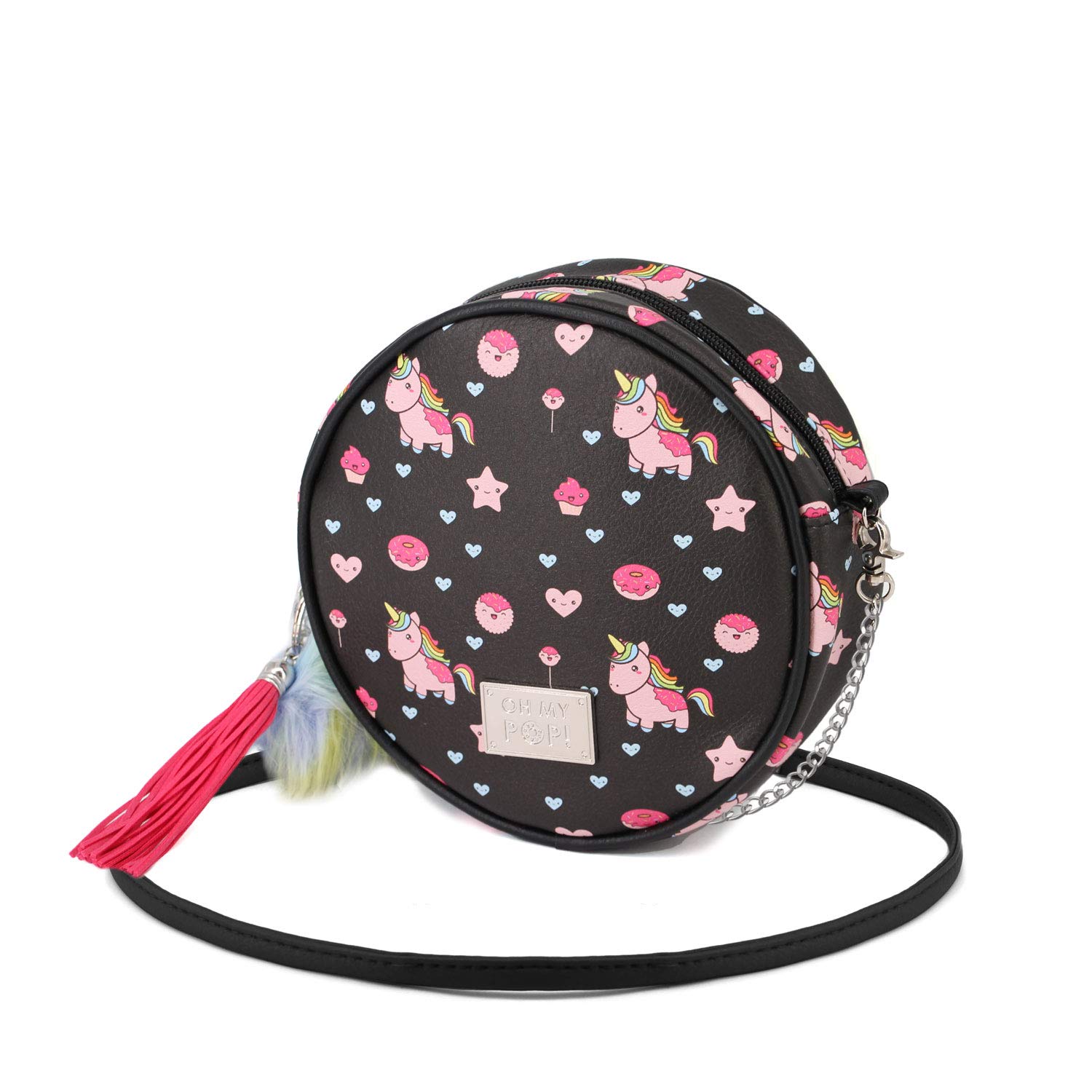 Oh My Pop! Popnicorn Round Shoulder Bag - Cute Unicorn Messenger Crossbody Purse for Women & Teens | Perfect for School, Travel & Everyday Use