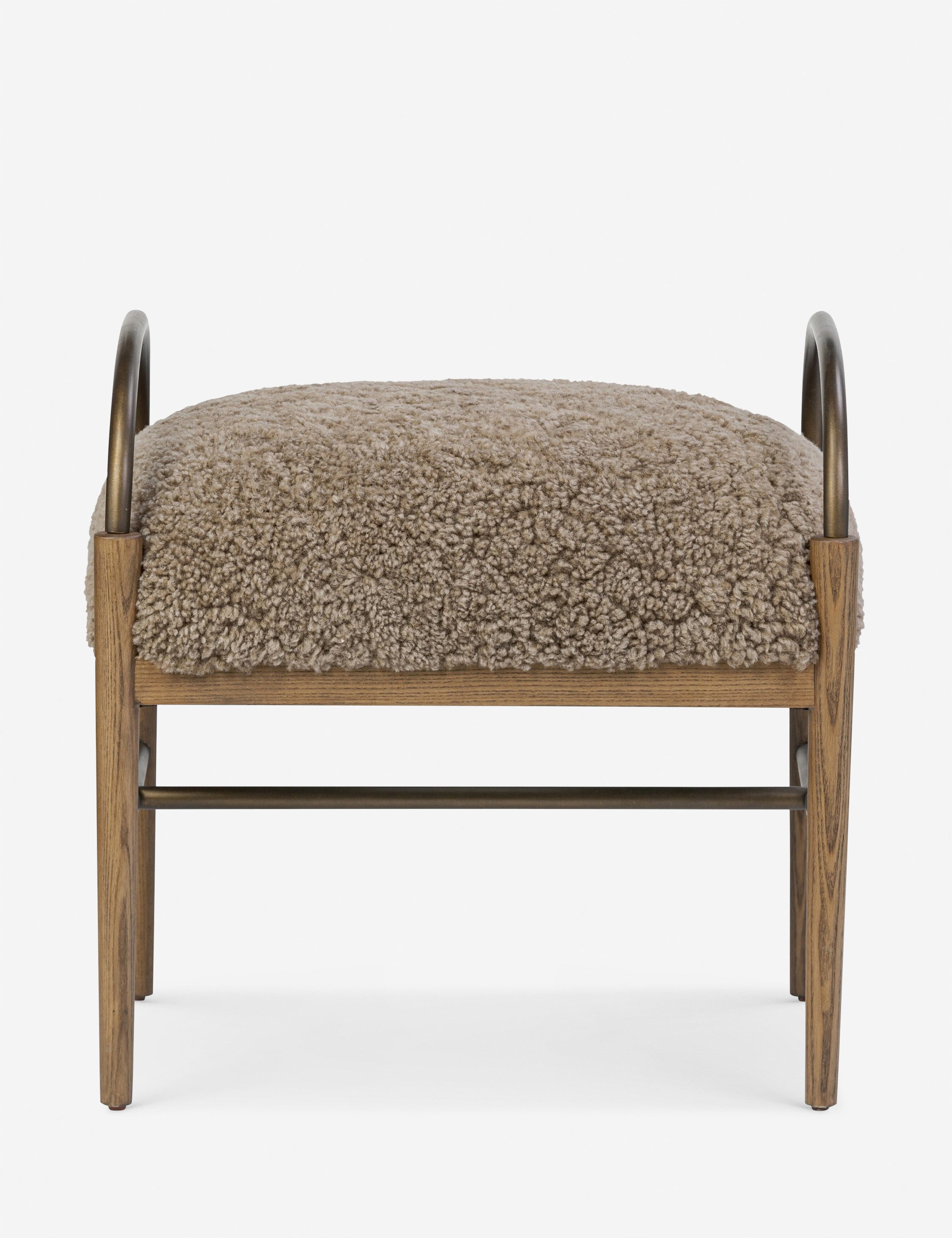 Amber Lewis x Four Hands Demi Stool - Modern Wooden Bar Stool for Kitchen, Dining Room & Home Decor
