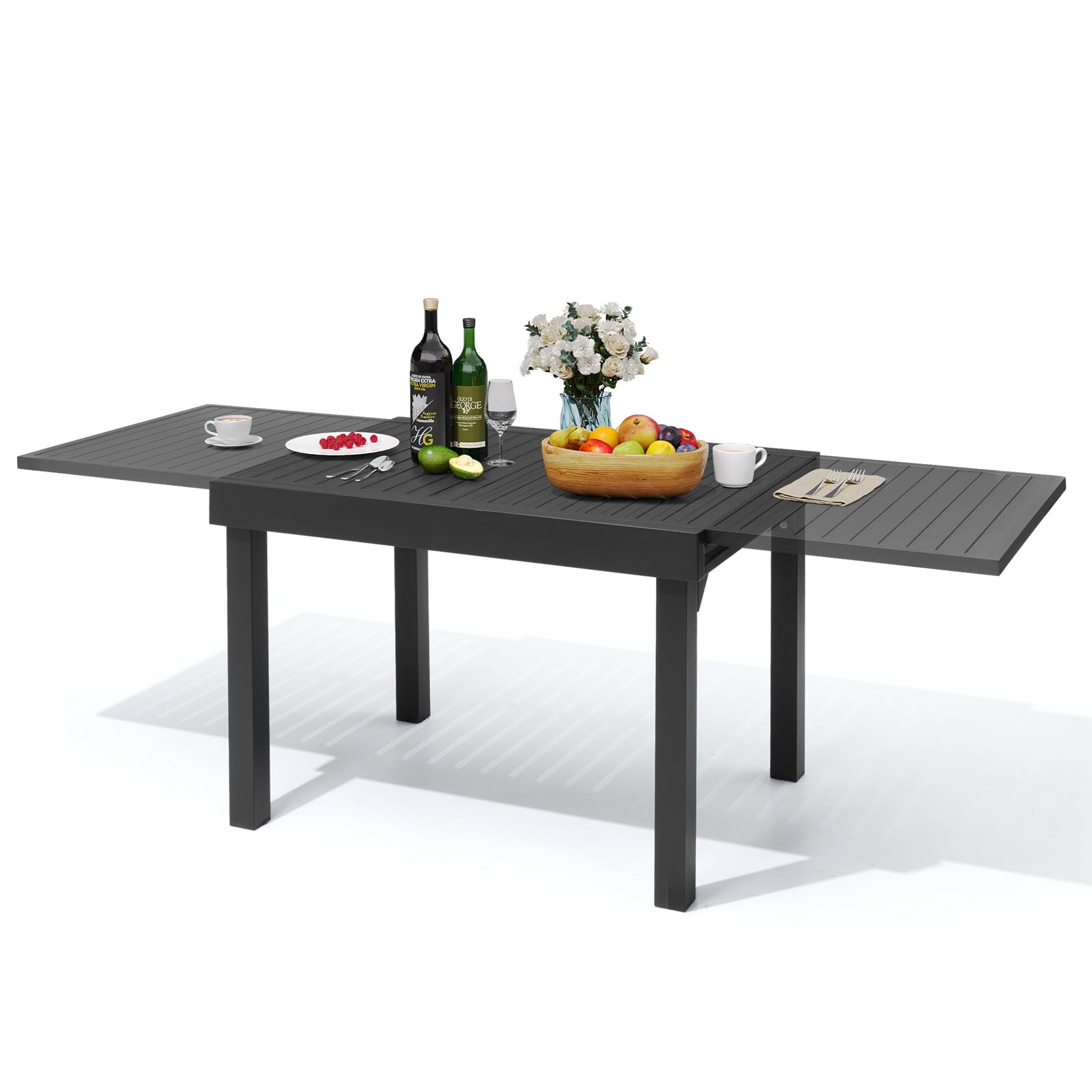 Modern Expandable Aluminum Outdoor Dining Table 42