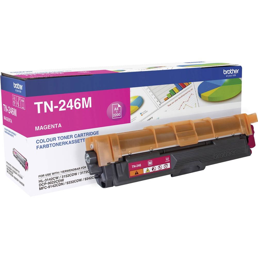 Brother TN-246M Genuine Magenta Toner Cartridge - High Yield Single Pack (1 Cartridge) | Compatible with Brother Printers | Ideal for Office & Home Printing