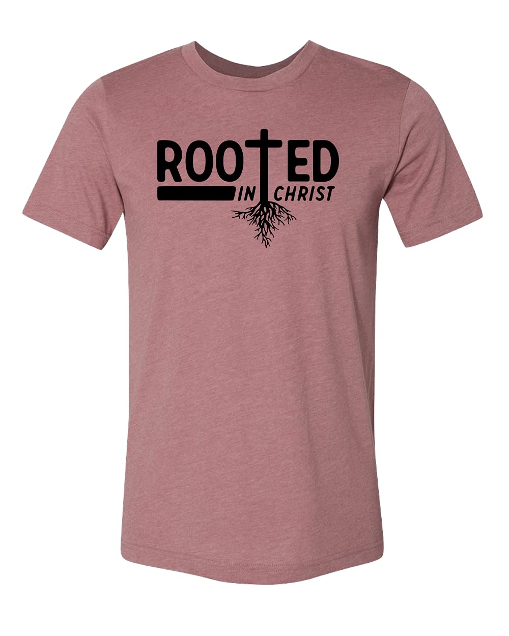 Rooted In Christ T-Shirt - Christian Graphic Tee with Jesus Cross Design - Inspirational Religious Gift for Men & Women - Perfect for Church, Bible Study & Worship Events