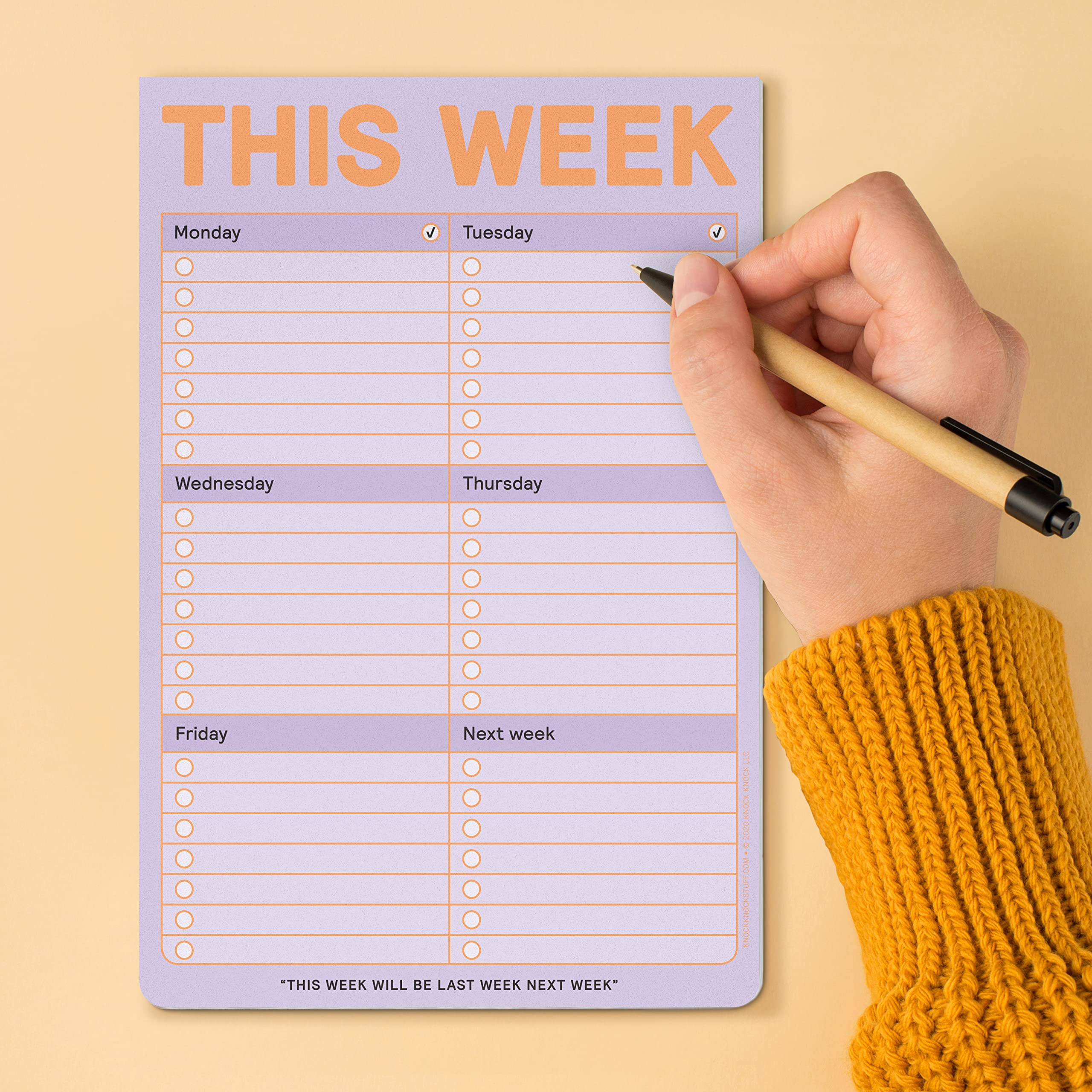 1-Count Knock Knock This Week Pads - 6 x 9-inch Pastel To-Do List Notepads for Office, School & Home Organization - Weekly Planner & Productivity Notepad for Work, Study & Daily Tasks