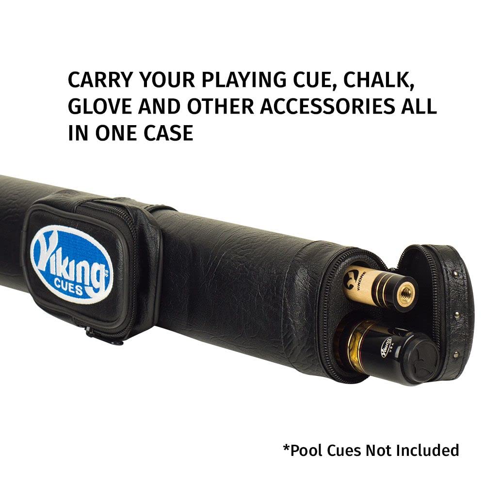 Viking Pool Cue Case with Shoulder Strap - Durable Vinyl Shell & Soft Felt Interior - Billiard Cue Storage Bag for Pool Sticks - Perfect for Travel, Tournaments & Home Use - Essential Pool Table Accessories & Billiards Equipment