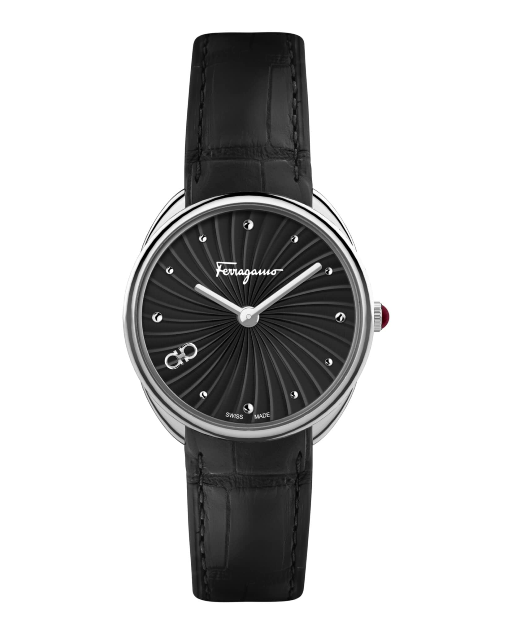 Ferragamo Women's Swiss Made Leather Strap Watch - Cuir Collection | Luxury Fashion Timepiece for Office, Party & Everyday Wear
